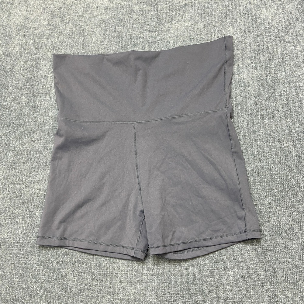 Aeropostale Buttery Soft Fold Over Booty Shorts Womens Medium Gray High Waisted